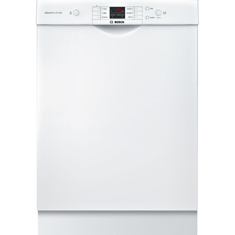 Bosch 100 Series 24" 50 Decibel dBA BuiltIn Dishwasher with Adjustable